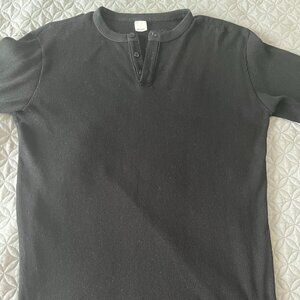 3SIXTEEN - Heavyweight - Thermal Henley - Waffle Knit - Black - Size M